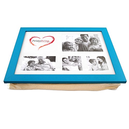 Knietablett P-455 mit Kissen und Fotorahmen Blau Türkis