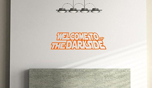 Stickumupuk Branded Welcome To The Darkside, Bedroom, play room Vinyl wall Sticker (57cm x 18cm) (Orange)