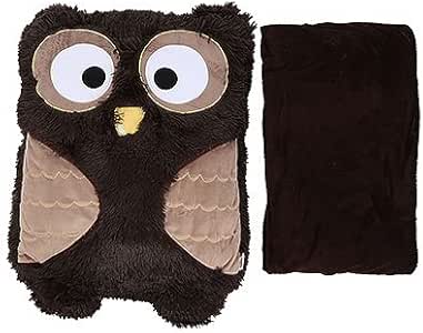 FIDIBUS 2in1-Eulenkissen inkl. Decke fluoresz. Augen 50x60cm/130x170cm