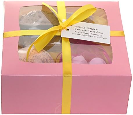 Bathbomb Pamper Hamper Chocolate treat Box Hand Made and decorated with Ribbon - Perfect Handmade Gift or Birthday gift - Calorie Free Chocolate Gift Set
