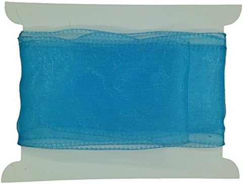 Truly Madly Deeply Turquoise 60mm Wide x 2 Metres Long Wired Organza Ribbon. Great for Birthday Decoration, Gift wrap, Christmas Ribbon, Wreath Making Supplies, DIY Crafting