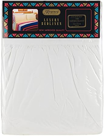 Regency Royal Valance Platform Bed Sheet Size Single/Double/King All Colours Available (White, Double Bed Sheet)