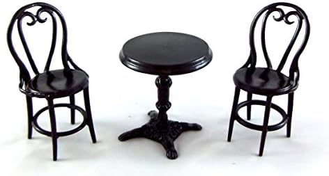 Dolls House Falcon Miniature Wrought Iron Patio Cafe Bistro Set Table &amp; Chairs