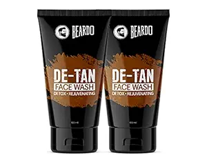 Beardo De-Tan Facewash for Men (Pack of 2) | Tan Removal Facewash for Men | With Aloe vera Extract and Vitamin E