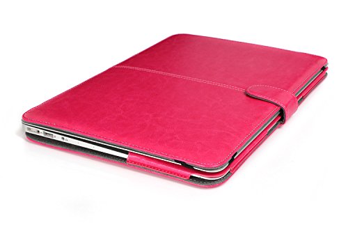 HASESS Weich PU-Leder Folio Hülsen Case Notebook Laptop Tasche Tragen Pouch Abdeckung für Apple Macbook Air 13″ A1369 A1466 + Klar TPU Tastatur Abdeckung + Klar LCD-Schirm-Schutz – Rosa - 7