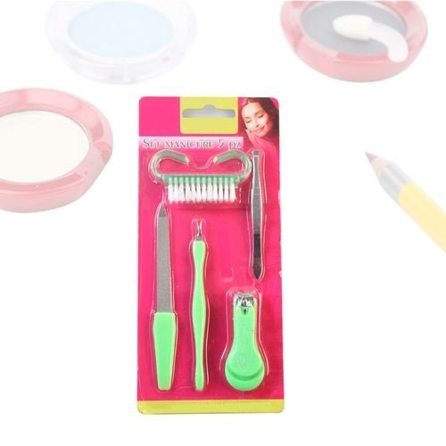 5-Piece Manicure Set, Brush, File, Clippers, Nail Scissors and Skin Buffer