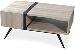 Table basse scandinave Allure Ch&ecirc;ne clair et Noir