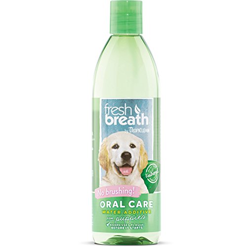 TropiClean Fresh Breath Puppy Water Additive Natural Clean Dental Oral Care 16 oz