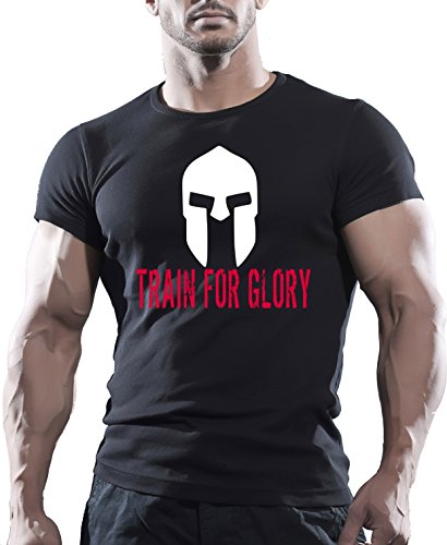 Camiseta de manga corta para entrenamiento, culturismo, gimnasio, camiseta motivadora, top en UFC Negro negro XX-Large