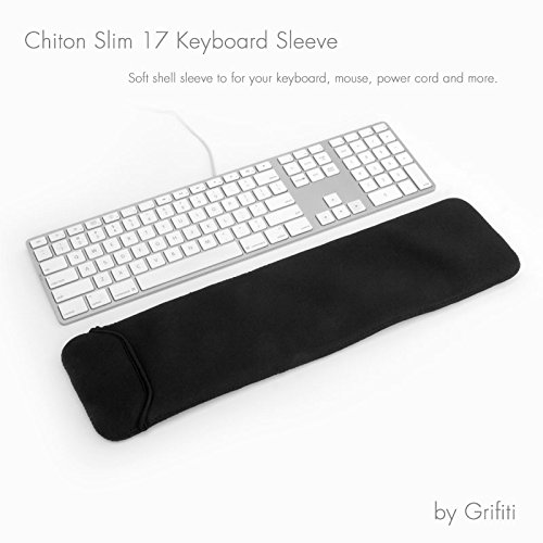 Grifiti Chiton Slim 17 Neopren-Hülle, 14 cm x 44 cm, für kabelgebundene Apple-Tastaturen, Logitech, Genius, HP, Anker und andere 43 cm (17 Zoll) große Slim-Tastaturen mit Ziffernblock, mit Maus-Fach - 3