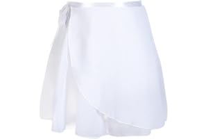 LNNXSZ Chiffon Gonnellino Danza Gonna in chiffon di danza classica Gonna in chiffon di colore puro con stampa floreale Body for danza classica Donna Ragazza ( Color : White , Size : L(Height 120-165cm) )