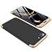 Produktbild Lucky phone Compatible Huawei Honor10 Hülle,3 in 1 handyhülle Case Etui 360 Grad Ganzkörper Schützend Komplett Schutzhülle Tasche Cover Skin mit Ständer für Huawei Honor10 Gold+Schwarz