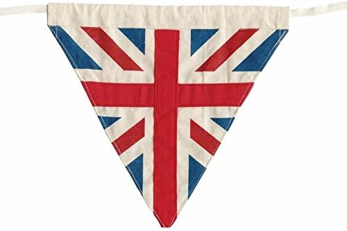 Union Jack Bunting - Retro Vintage Style - 100% Cotton - 15 Flags - 4 Metres