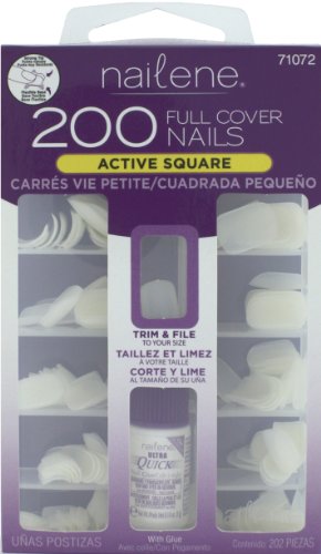 Nailene Nails Full Cover Short Square includes 200 Nails