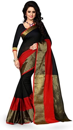 Banarasi Saree ( NIjra Creation multicolor Partywear art Silk indian womens Banarasi Saree ) (Black)