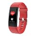 Produktbild Tonsee Fitness Tracker Wasserdicht Armband für iPhone Android Handy Mit Pulsmesser Fitness Tracker Aktivitätstracker Herzfrequenz Schrittzähler Smartwatch Bluetooth Unisex Mode Sport Armband (Rot)
