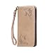 Produktbild Samsung Galaxy J5 2016 DUOS Hülle Leder Handtasche Mode Blumen Schmetterling Muster Weiblich LederHülle Brieftasche Stoßfest HandyHülle für Samsung Galaxy J5 2016 J510 Schutzhülle Handytasche Flip Ledertasche Elegant Schutz Magnetverschluss Schale Tasche Standfunktion Karteneinschub, Gold