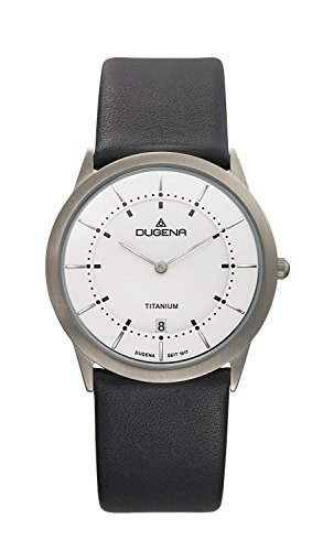 Dugena Herren-Armbanduhr Titan Analog Quarz Leder 4460336