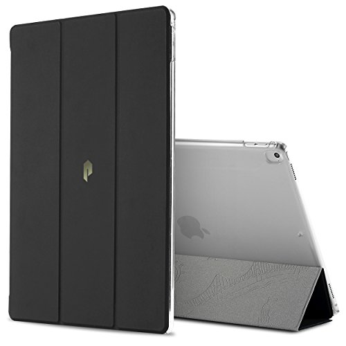 Poetic Slimline iPad Pro 12,9 Schlank Passen Tri-fold Cover Folio Stehhülle mit Automatische Schlaf / Wach-Funktion für Apple iPad Pro 12,9 (2017) Schwarz