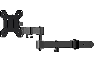 Bracwiser Foldable Single Monitor Arm, Fully Adjustable for Pole Mount, Holds up to 10kg, VESA 75x75/100x100mm, Black (MD7DB)