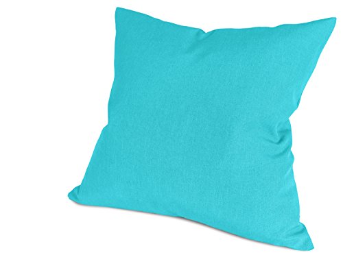 Doppelpack zum Sparpreis – Milano – Kissenhüllen erhältlich in 23 Unifarben und 2 verschiedenen Größen – hochwertiger Polsterstoff mit Perleffekt, türkis, 40 x 40 cm - 9