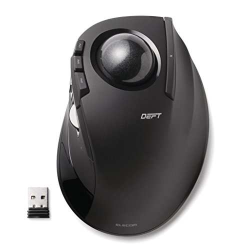 ELECOM Wireless Mouse Trackball 8-Button for Index Finger [Black] M-DT2DRBK (Japan Import)