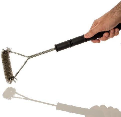 Alpha Grillers BBQ Grill Brush. Stainless Steel Bristles, 18 Inches Long with Hanging Loop