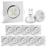 OBERFLÄCHE: LED Decken Strahler von linovum - Edelstahl Optik gebürstet schwenkbar aus massivem Druckguss und somit absolut rostfrei