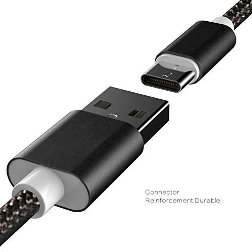MaxiRel Type C USB Kabel Aluminum Typ C Kabel – Samsung Galaxy S8 Google Nexus 5X Nexus 6P Pixel XL OnePlus 2 3 Lumia 950 950XL Huawei P10 -1M / 3.3ft Nylon Schwarz - 2