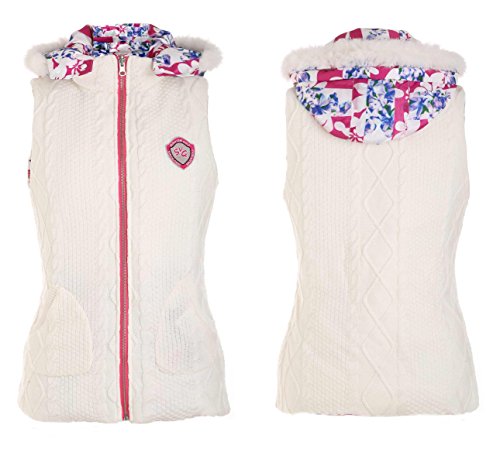 SVG-Womens-Hooded-Reversible-Golf-Down-Vest-Floral-Print-Casual-Vest-Jacket