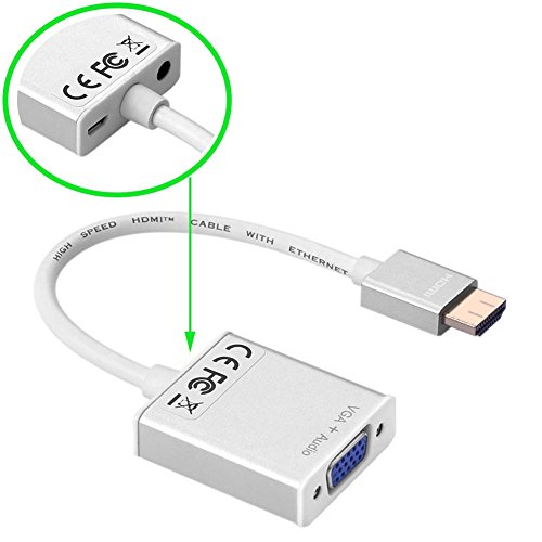 SIENOC 1080P HDMI auf VGA male zu female Video Audio Adapter-Kabel Converter mit Micro-USB und 3,5 mm Audio-Anschluss&Kabel für PC Laptop HD DVD