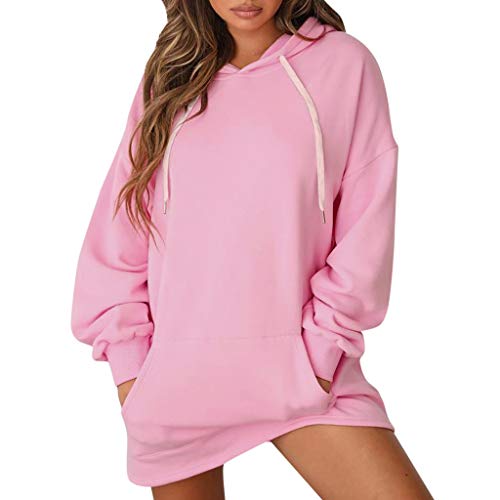 Sonnena Sweat-Shirt Femme col Rond à Manches Longues Casual Couleur Unie Shirts Top Haut Pullover Pulls Sweats