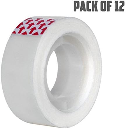 OptOffice Multipurpose Invisible Tape, ¾” x 1000”, Pack of 12 Rolls of Transparent, Frosted, Core Clear & Professional Grade Adhesive, Perfect For Home, Office, School and Hospital Use