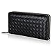 Produktbild Geflochten Reißverschluss PU-Leder Damen Portemonnaie, Schwarz