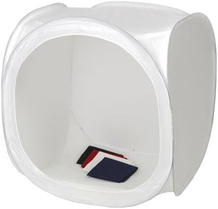 Square Perfect 2085 12-Inch Light Tent Photo Cube Softbox with 4 Colored Backgrounds for Product Photography