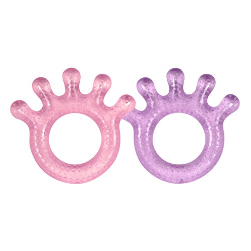 Green Sprouts 2 Count Cool Hand Teether, Pink, Purple, 3 Months