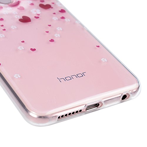 Huawei Honor 8 Case Huawei Honor 8 Schutzhülle YOKIRIN Premium Flexible Slim Fit TPU Silikon Case Cover Handyhülle Handytasche Etui Handycase Ultra Dünn Rutschfest Kratzfest Silikonhülle Blume Liebe - 5