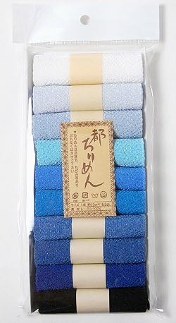 Rayon chirimen / blue series plain cut cross set (22 x 16.5 cm / 10 pieces in)