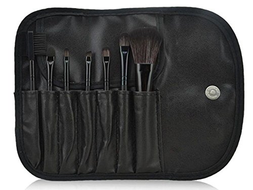 Low-cost sales makeup tools 7pcs Both portable makeup brush set, Soft hair brand BLACK makeup brushes professiona