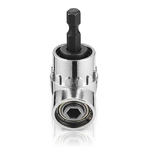 JTENG Winkelschrauber Vorsatz Adapter mit 1/4-Zoll Schnellwechsel- und magnetischen Bit Halter, Winkelschraubendreher Winkelgetriebe Winkelgetriebevor - 3