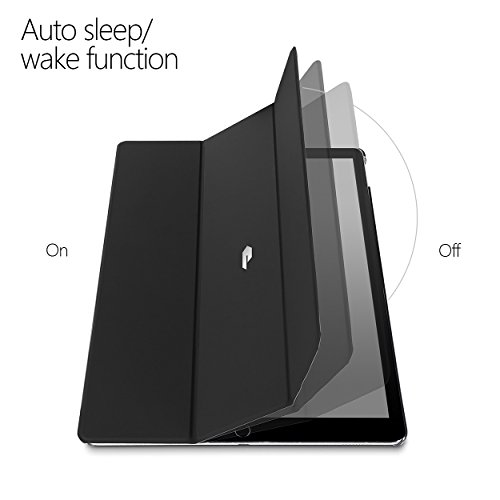 Poetic Slimline iPad Pro 12,9 Schlank Passen Tri-fold Cover Folio Stehhülle mit Automatische Schlaf / Wach-Funktion für Apple iPad Pro 12,9 (2017) Schwarz - 6