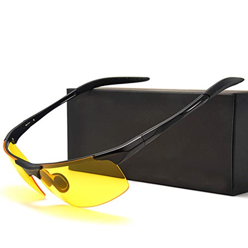 night driving vision anti glare yellow lens glasses