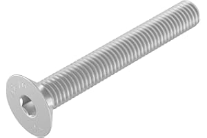 SECCARO Vite a testa svasata M6 x 45 mm, acciaio inox V2A VA A2, DIN 7991 / ISO 10642, esagono incassato, 20 pezzi