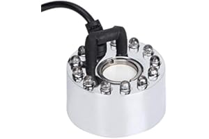 Brouillard Machine Aquarium 12 LED Lumière Brume À Ultrasons Maker Fogger Fontaine d'eau Étang Brouillard Atomiseur pour Intérieur Réservoir De Poissons en Plein Air(Prise UE)