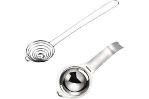 Maotrade Separatore di Uova 2 Pezzi 304 Acciaio Inox Filtro Tuorlo D'uovo Separa Albume per Preparare Muffin, Torte di Chiffon, Torte di Lime