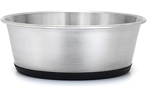 lionto Gamelle en Acier INOX, 950 ML, Bol pour Chiens de qualité Alimentaire avec Fond en Silicone antidérapant, Bol à Eau Inoxydable pour Chiens et Chats, résistant au Lave-Vaisselle