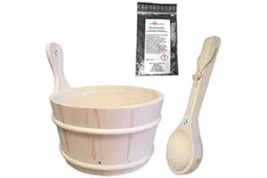 Sudorewell Seau de sauna Aspen 4,0 L Avec insert + louche + cristaux menthol 10 g