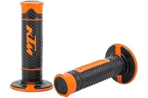 MotoForge Dynamics Motorcycle Handlebar Grips, KTM Compatible, SX, EXC, XC, Black and Orange