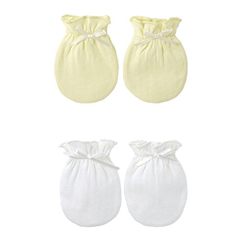 2-Packs Soft Newborn/ Infant NO-Scratching Cotton Mittens For 0-6M One Size