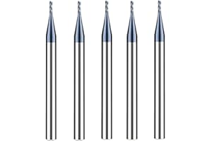 CREEYA Fresa AlTiN Negro, 1 mm, 4 dientes/corte, CNC VHM para metal, madera, acrílico y plástico